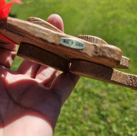 Vintage Wood Teddy Bear Christmas Ornaments (Set of 4) - Picture 8 of 10